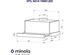 Витяжка Minola HTL 5614 BLF 1000 LED - мініатюра 10