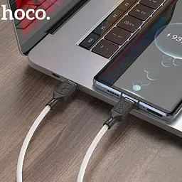 Дата кабель Hoco X90 Cool silicone Type-C to Type-C 60W (1m) White - мініатюра 4