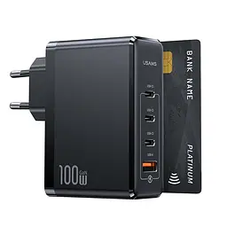 Зарядний пристрій 4 виходи usb адаптер живлення Usams T50 100w - мініатюра 2