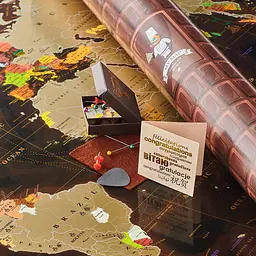 Скретч карта світу у тубусі подарункова My Map Chocolate edition - мініатюра 9
