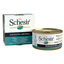 Консерва для котів Schesir Tuna with Yellow Tail 85 г тунець з жовтохвостом в желе натуральні