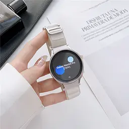 Ремінець для Samsung Galaxy Watch 5 Pro 45mm - білий ширина кріплення 20мм нейлоновий Watchbands Cloth Wave (WBWAVE1WB69837015) - мініатюра 5