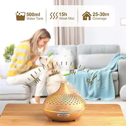 Ультразвуковий аромадифузор 500 мл з LED-ілюмінацією, пультом та 8 ароматичними оліями - мініатюра 9