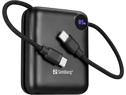 Портативний акумулятор Sandberg 10000mAh 20W PD QC3.0 USB-C In / Out PowerThru with built-in 2xUSB-C cables