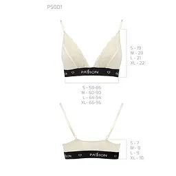 Еластичний топ з мереживом Passion PS001 TOP M, ecru - мініатюра 5