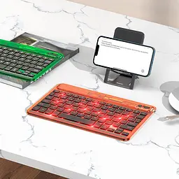 Клавіатура HOCO Transparent Discovery edition wireless BT keyboard S55 (тільки англійська) чорна - мініатюра 3