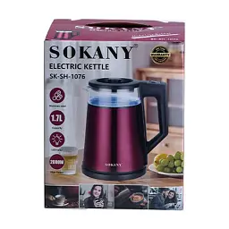 Електрочайник Sokany SK-SH-1076 на 1.7 л 2000 Вт, червоний Sokany SK-SH-1076R - мініатюра 4