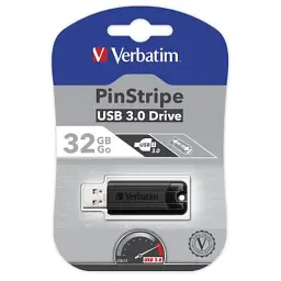 USB флеш накопичувач Verbatim 32GB PinStripe Black USB 3.0 (49317) - мініатюра 5