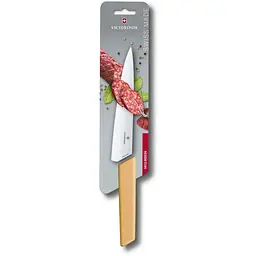 Кухонний ніж Victorinox Swiss Modern Carving лезо 19см з жовт. ручкою (блістер) - мініатюра 3
