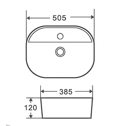Умивальник накладний Mixxus Premium Ellipse-0203 510x375x120 мм з отвором під змішувач Білий MP6678 - мініатюра 3