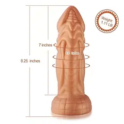 Фалоімітатор Hismith Slightly Curved Vibrating Silicone Dildo Monster Series KlicLok з вібрацією - мініатюра 2