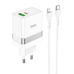 Адаптер мережевий HOCO Type-C to Lightning Cable Extension speed charger set N21 |1USB/1Type-C, PD/QC, 3A/30W|