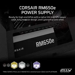 Блок живлення Corsair RM650e 650W 80+ Gold (CP-9020302-EU) Black - мініатюра 9