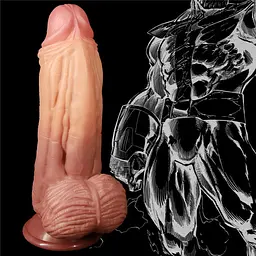 Фалоімітатор LoveToy Dual layered Platinum Silicone 24.5 см тілесний - мініатюра 17