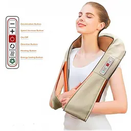 Роликовий 4D масажер для всього тіла з підігрівом 220V 12V Massager of Neck Kneading - мініатюра 2