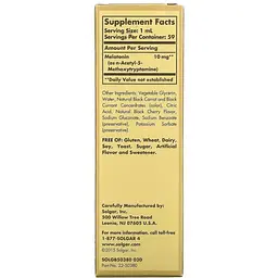 Мелатонін Solgar Liquid Melatonin зі смаком черешні рідкий 10 мг 59 мл - мініатюра 3