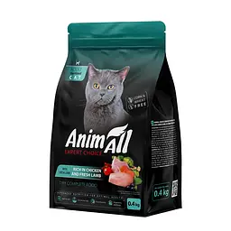 Сухий корм Animall Cat Sterilised Lamb АнімАлл для стерилізованих кішок з куркою та ягнятиною 400г