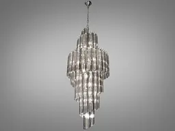 Люстра стельова каскадна Diasha 82203/600xH1500HR 16 E14, хром, висота 225 см, сучасний стиль