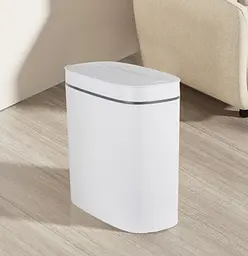 Відро для сміття сенсорне овальне Mixxus Flat-TC0109 White 9 л біле (MI7074) - мініатюра 3