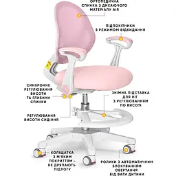 Дитяче крісло Evo-Kids Mio Air Pink (Y-307 KP) - мініатюра 2