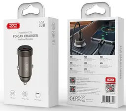Автомобільне зарядне пристрій XO CC70 single USB-C QC&PD3.0 30W 3A Чорний - мініатюра 5