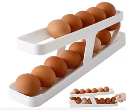 Контейнер для яєць Egg Pan · Дворівневий органайзер – підставка для зберігання яєць у холодильнику - мініатюра 5