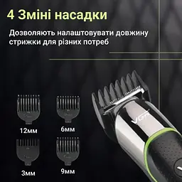 Подарунковий набір: бездротова машинка для стрижки з насадками + термос 530 мл з дисплеєм + прозорі косметички ПВХ (3 шт.) CP2026-21 - мініатюра 4