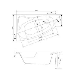 Ванна акрилова Cersanit Sicilia 150x100 R - мініатюра 2