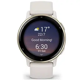 Смарт-годинник Garmin Vivoactive 5 Cream Gold Aluminum Bezel with Ivory Case and Silicone Band (010-02862-5B) - мініатюра 2