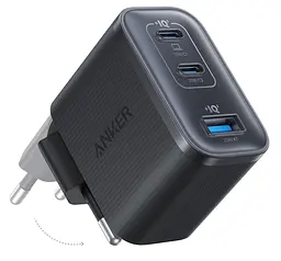 Сітчасте зарядне пристрій Anker Charger - 70W, 2xUSB-C PD & 1xUSB-A Чорний (7235834)
