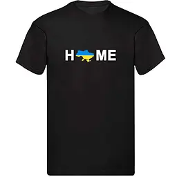Чорна чоловіча футболка "HOME" M