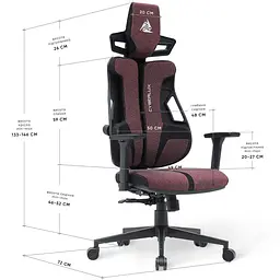 Геймерське крісло Mealux Cyberlux V8 Fabric Red (GM-V8 FR) - мініатюра 6