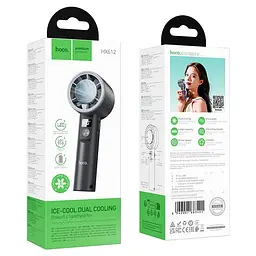 Вентилятор Hoco Ice pack series handheld fan HX612 на акумуляторі до 4 годин чорний - мініатюра 2