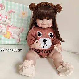 Реалістична Кукла Реборн 55 см повністю силіконова Doll Reborn Baby Born К0100619 - мініатюра 2