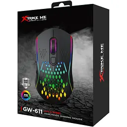Мишка Xtrike Me GW-611, ігрова бездротова 8000dpi., 7кн., RGB, чорна - мініатюра 6