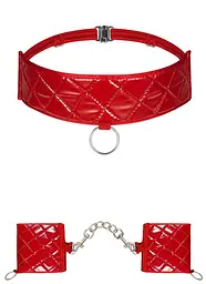 Набір з нашийників та наручників Obsessive Hunteria cuff & chocker O/S