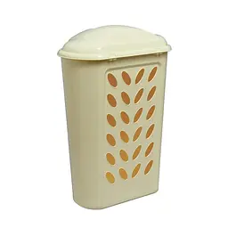 Кошик для білизни 55L NUVOLA 45x36x64h з кришкою, кремовий