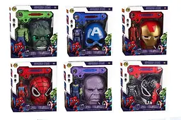 Ігровий набір із фігуркою супергероя з маскою та бластер Superhero Attack Marvel Avengers BJ659-A/B/C/D/E/F, короб. 28.5x9.5x32см