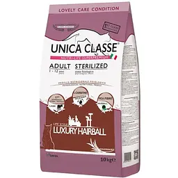 Сухий корм для котів Unica Classe Adult Sterilized Hairball Dry з ягням 10 кг