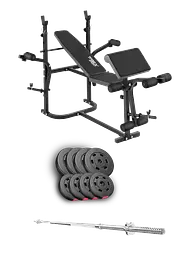 Набір Hop-Sport Premium 39кг з лавою TX-020 та штангою