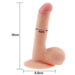 Реалістичний фалоімітатор The Ultra Soft Dude 7.5" 18 см тілесний - мініатюра 7