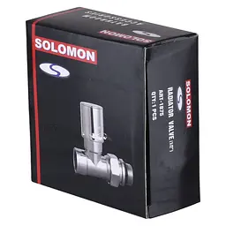 Кран вентильний прямий з американкою Solomon 1/2″ chrom 1875 з ущільнювачем 000015809 - мініатюра 3