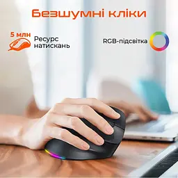Мишка Meetion BTM010R RGB Bluetooth/Wireless Black (MT-BTM010R-A) - мініатюра 4