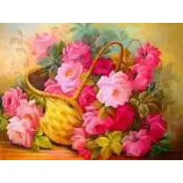 Алмазна мозаїка Квіти в корзині 30×40 см 60749