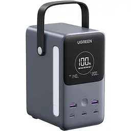 УМБ Ugreen 48000mAh 300W PD 3.1 3xUSB C+2xUSB A, зарядка 140w, Led лампа (25286)