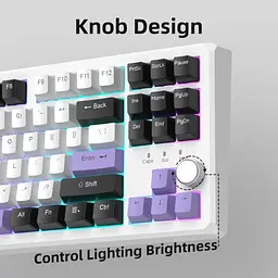Клавіатура MageGee SKY 87 RGB Ivory White Switch Wireless (6971969728486-UA) Ice Purple (G-000003959) - мініатюра 13