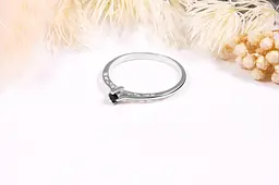 Каблучка з білого золота з чорним бриллиантом К-0353 - мініатюра 8
