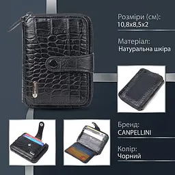 Практичне жіноче портмоне з натуральної фактурної шкіри Canpellini 21491 чорне - мініатюра 2