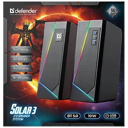 Акустична система Defender Solar 3 Bluetooth Light USB Black (65103) - мініатюра 4