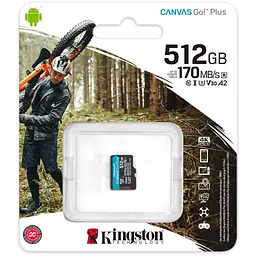 Карта пам'яті Kingston 512GB microSDXC сlass 10 UHS-I U3 V30 A2 Canvas Go Plus G4 (SDCG4/512GBSP) - мініатюра 3